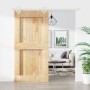 Puerta corredera con herrajes madera maciza de pino 100x210 cm de vidaXL, Puertas - Ref: Foro24-3203190, Precio: 198,48 €, De...