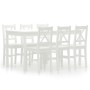 7-piece white pine wood dining set by vidaXL, Furniture sets for kitchens and dining rooms - Ref: Foro24-283375, Price: 406,9...