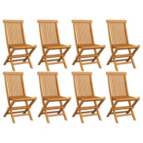 Folding garden chairs 8 units solid teak wood by vidaXL, Garden chairs - Ref: Foro24-3072916, Price: 464,86 €, Discount: %