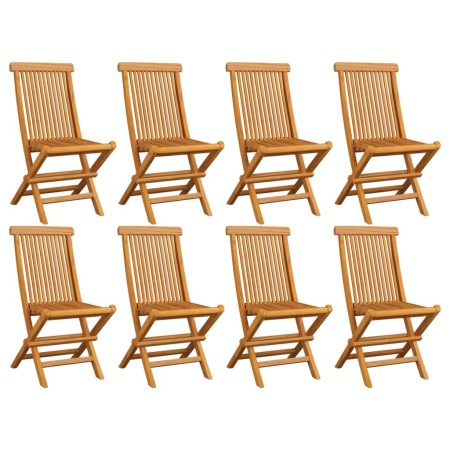 Folding garden chairs 8 units solid teak wood by vidaXL, Garden chairs - Ref: Foro24-3072916, Price: 488,33 €, Discount: %