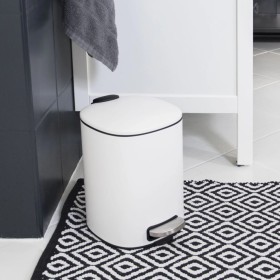 HI Trash can with white metal pedal 5 L by HI, Garbage cans and trash cans - Ref: Foro24-445563, Price: 27,24 €, Discount: %