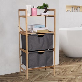 HI Multipurpose bathroom shelf with 2 bamboo drawers 42.3x33x96 cm by HI, Home storage drawers - Ref: Foro24-445597, Price: 6...