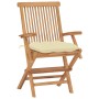 Garden chairs 8 pcs teak wood with cream white cushions by vidaXL, Garden chairs - Ref: Foro24-3072906, Price: 602,63 €, Disc...