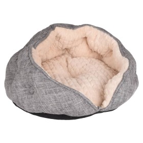 FLAMINGO Zupo round cat cave gray and cream color 49x49x25 cm by FLAMINGO, Cat beds - Ref: Foro24-443243, Price: 52,60 €, Dis...