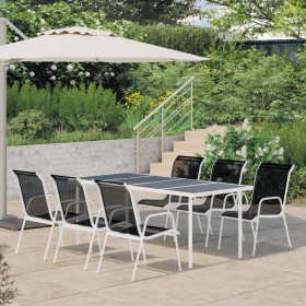 7-teiliges Garten-Essset aus schwarzem Stahl von vidaXL, Gartensets - Ref: Foro24-3072518, Preis: 347,22 €, Rabatt: %