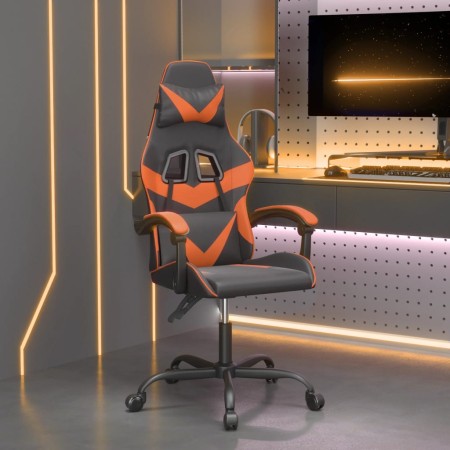 Silla gaming cuero sintético negro y naranja de vidaXL, Sillones para videojuegos - Ref: Foro24-3143848, Precio: 95,24 €, Des...