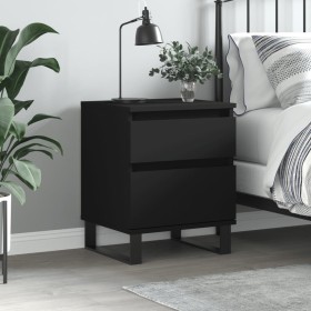 Black plywood nightstand 40x35x50 cm by vidaXL, Nightstands - Ref: Foro24-830686, Price: 56,99 €, Discount: %