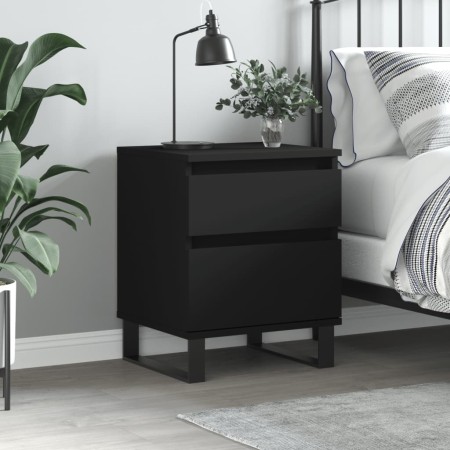 Mesita de noche madera contrachapada negro 40x35x50 cm de vidaXL, Mesitas de noche - Ref: Foro24-830686, Precio: 55,49 €, Des...