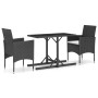 Juego de comedor para jardín 3 piezas negro de vidaXL, Conjuntos de jardín - Ref: Foro24-3072433, Precio: 192,26 €, Descuento: %