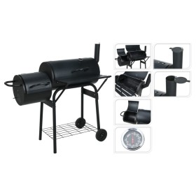 ProGarden Barbacoa con ahumador forma de cilindro negro de ProGarden, Barbacoas - Ref: Foro24-445884, Precio: 190,44 €, Descu...