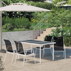 5-teiliges Garten-Esszimmerset aus schwarzem Stahl von vidaXL, Gartensets - Ref: Foro24-3072512, Preis: 249,99 €, Rabatt: %