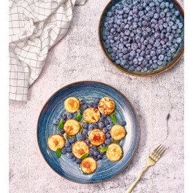 Cosy & Trendy Atlantis flat plate 4 pcs blue circles Ø27.5 cm by Cosy & Trendy, Dishes - Ref: Foro24-446054, Price: 48,99 €, ...