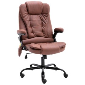 Light brown synthetic suede massage office chair by vidaXL, Office chairs - Ref: Foro24-20579, Price: 223,99 €, Discount: %