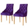 Dining chair 2 pcs solid oak wood and purple velvet by vidaXL, dining chairs - Ref: Foro24-245510, Price: 211,94 €, Discount: %