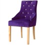 Dining chair 2 pcs solid oak wood and purple velvet by vidaXL, dining chairs - Ref: Foro24-245510, Price: 211,99 €, Discount: %