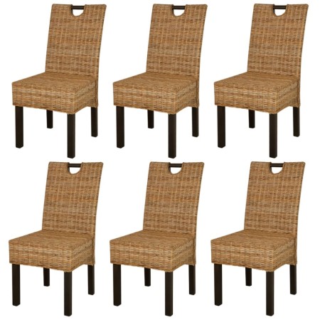 Esszimmerstühle 6 Einheiten Kubu Rattan Mangoholz von vidaXL, Essstühle - Ref: Foro24-274361, Preis: 679,17 €, Rabatt: %