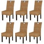 Sillas de comedor 6 unidades ratán kubu madera de mango de vidaXL, Sillas de comedor - Ref: Foro24-274361, Precio: 679,17 €, ...