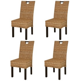 Dining chair 4 pcs Kubu rattan mango wood by vidaXL, dining chairs - Ref: Foro24-274360, Price: 480,15 €, Discount: %