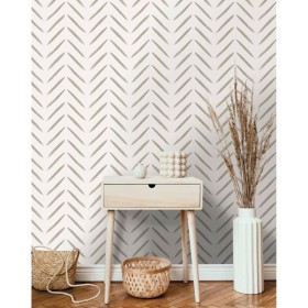 DUTCH WALLCOVERINGS Tapeten Chevron grau taupe von DUTCH WALLCOVERINGS, Bemaltes Papier - Ref: Foro24-442559, Preis: 35,99 €,...