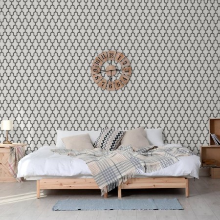 DUTCH WALLCOVERINGS Schwarz-weiße geometrische Tapete von DUTCH WALLCOVERINGS, Bemaltes Papier - Ref: Foro24-442590, Preis: 3...