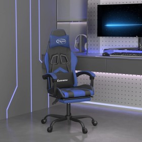 Silla gaming con reposapiés cuero sintético negro azul de vidaXL, Sillones para videojuegos - Ref: Foro24-3143902, Precio: 12...