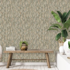 DUTCH WALLCOVERINGS Green and beige Phoenix wallpaper by DUTCH WALLCOVERINGS, Painted paper - Ref: Foro24-442596, Price: 24,9...