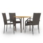 5 Piece Brown Rattan Garden Dining Furniture Set by vidaXL, Garden sets - Ref: Foro24-3072484, Price: 319,98 €, Discount: %