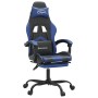 Gaming-Stuhl mit Fußstütze aus schwarzem, blauem Kunstleder von vidaXL, Gaming-Stühle - Ref: Foro24-3143902, Preis: 128,28 €,...