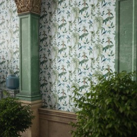 DUTCH WALLCOVERINGS Blue and green Exotic Garden wallpaper by DUTCH WALLCOVERINGS, Painted paper - Ref: Foro24-442606, Price:...