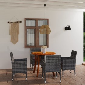 Juego de comedor para jardín de 5 piezas gris de vidaXL, Conjuntos de jardín - Ref: Foro24-3071735, Precio: 375,99 €, Descuen...