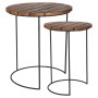 H&S Collection 2-Piece Brown Teak Side Table Set by H&S Collection, Side tables - Ref: Foro24-442180, Price: 64,30 €, Discoun...