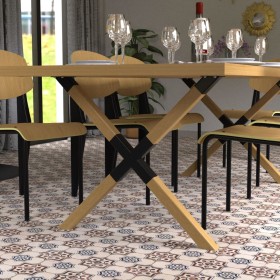 CIME X-shaped table legs wood and natural metal 77.8x71 cm by CIME, Table legs - Ref: Foro24-444085, Price: 138,99 €, Discoun...