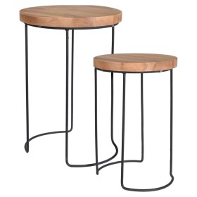 H&S Collection Set of 2 teak side tables by H&S Collection, Side tables - Ref: Foro24-442178, Price: 81,99 €, Discount: %