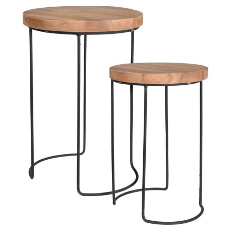 H&S Collection Set of 2 teak side tables by H&S Collection, Side tables - Ref: Foro24-442178, Price: 82,33 €, Discount: %