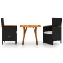 Juego de comedor para jardín 3 piezas negro de vidaXL, Conjuntos de jardín - Ref: Foro24-3071885, Precio: 355,70 €, Descuento: %