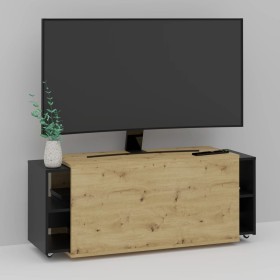 FMD Black and handcrafted oak TV cabinet 194.5x39.9x49.2 cm by FMD, TV Furniture - Ref: Foro24-444227, Price: 221,99 €, Disco...