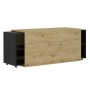 FMD Black and handcrafted oak TV cabinet 194.5x39.9x49.2 cm by FMD, TV Furniture - Ref: Foro24-444227, Price: 222,24 €, Disco...