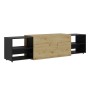 FMD TV-Schrank aus schwarzem und handgefertigtem Eichenholz, 194,5 x 39,9 x 49,2 cm von FMD, TV-Möbel - Ref: Foro24-444227, P...