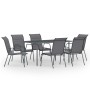 Juego de comedor para jardín 7 piezas acero gris antracita de vidaXL, Conjuntos de jardín - Ref: Foro24-3072513, Precio: 420,...