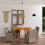 Juego de comedor para jardín 5 piezas marrón de vidaXL, Conjuntos de jardín - Ref: Foro24-3071829, Precio: 757,16 €, Descuent...