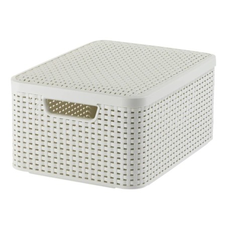 Curver Storage box with lid Style cream white M 18 L by Curver, Storage baskets - Ref: Foro24-443865, Price: 27,10 €, Discoun...