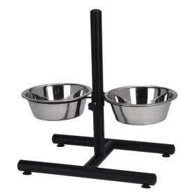 Pets Collection Adjustable height stainless steel dog waterer feeder by Pets Collection, Pet bowls, feeders, and waterers - R...