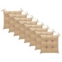 Garden chairs 8 units teak wood with beige cushions by vidaXL, Garden chairs - Ref: Foro24-3072935, Price: 537,39 €, Discount: %