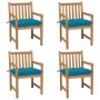 Garden chairs with cushions 4 pcs light blue teak wood by vidaXL, Garden chairs - Ref: Foro24-3073023, Price: 542,70 €, Disco...