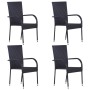 Set de muebles de comedor de jardín 5 piezas de ratán negro de vidaXL, Conjuntos de jardín - Ref: Foro24-3072492, Precio: 344...