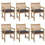 Garden chairs 6 pcs solid teak wood anthracite cushions by vidaXL, Garden chairs - Ref: Foro24-3073046, Price: 779,99 €, Disc...