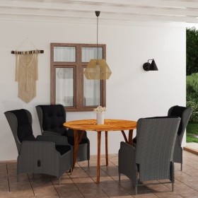 Juego de comedor para jardín de 5 piezas gris oscuro de vidaXL, Conjuntos de jardín - Ref: Foro24-3071839, Precio: 1,00 €, De...