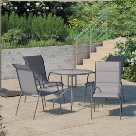 5-teiliges Garten-Essset aus anthrazitgrauem Stahl von vidaXL, Gartensets - Ref: Foro24-3072523, Preis: 307,81 €, Rabatt: %