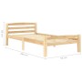 Solid pine wood bed frame 90x200 cm by vidaXL, Beds and slatted bases - Ref: Foro24-322061, Price: 104,35 €, Discount: %