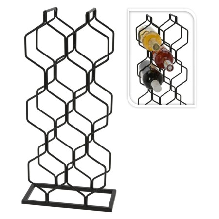 H&S Collection Wine rack for 8 bottles black metal by H&S Collection, Wine racks - Ref: Foro24-443298, Price: 28,05 €, Discou...